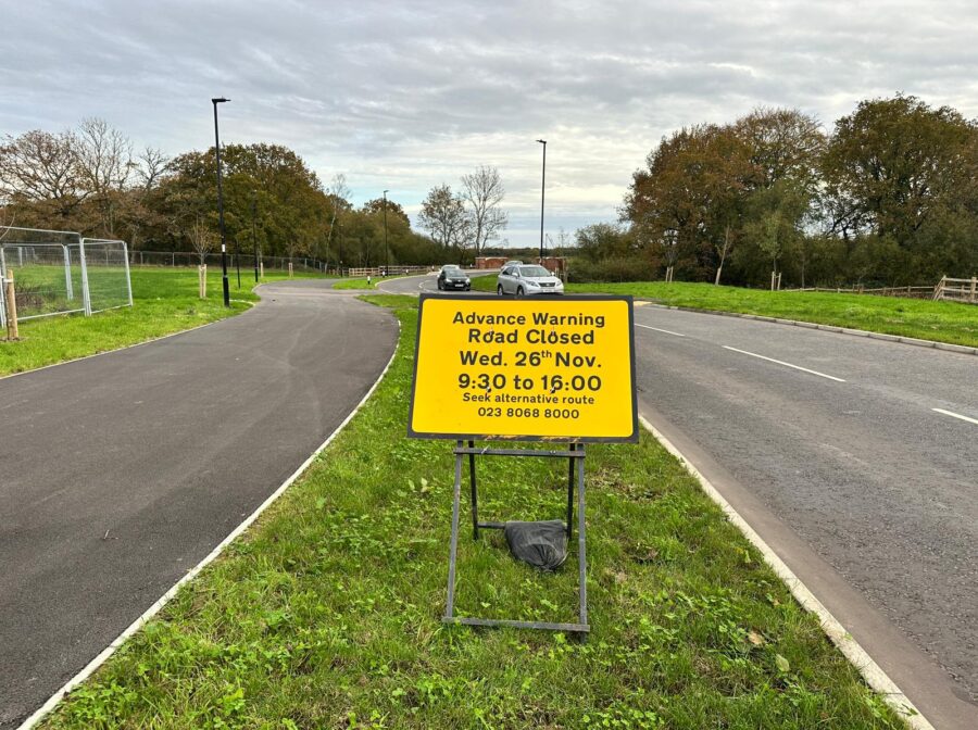 Yellow Advanced Warning Road Sign for road closure