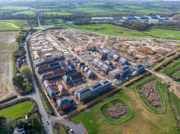 Latest aerial footage of the one Horton Heath development