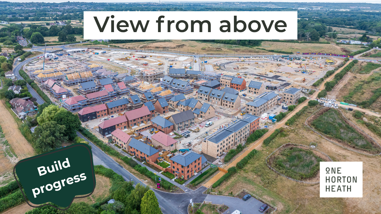 Drone image captured above The Lower Acre, Horton Heath - July 26